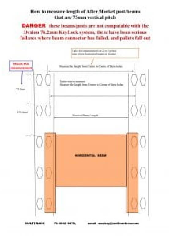 75mm Aftermarket Dexion look Pallet rack available at Multi Rack