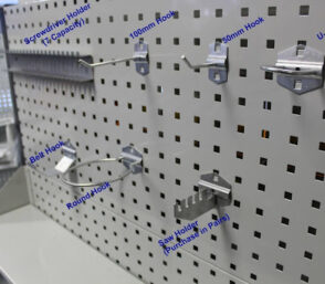 Accessories for square hole punch louvre panel product available at Multi Rack